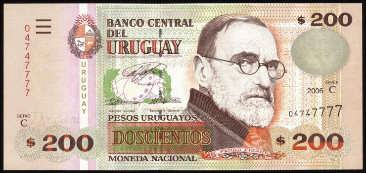 Uruguay P.089a 200 Pesos 2006 (1) 