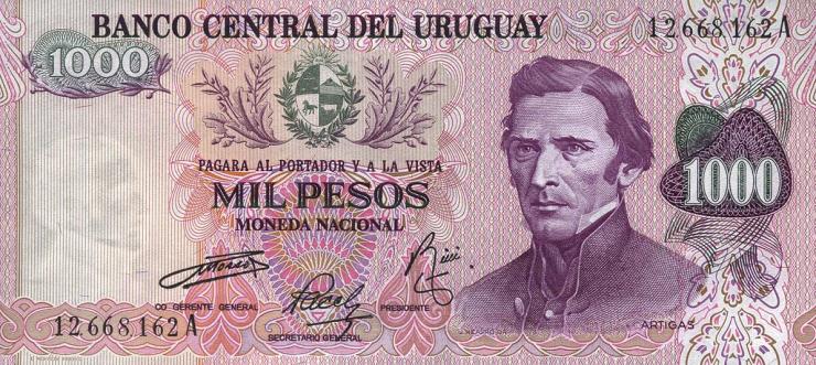 Uruguay P.052 1000 Pesos (1974) (1) 