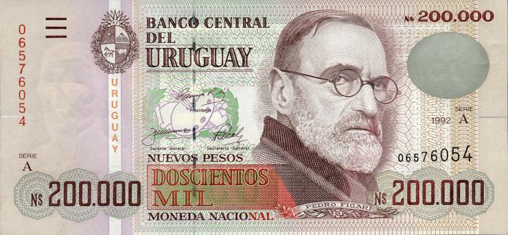 Uruguay P.072a 200.000 Pesos 1992 (1) 