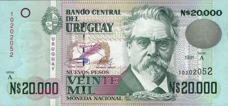 Uruguay P.069b 20000 Pesos 1991 (1) 