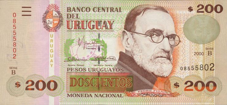Uruguay P.077b 200 Pesos 2000 (1) 