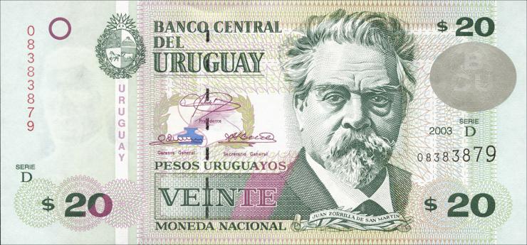 Uruguay P.083A 20 Pesos 2003 (1) 