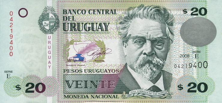Uruguay P.086a 20 Pesos 2008 (1) 