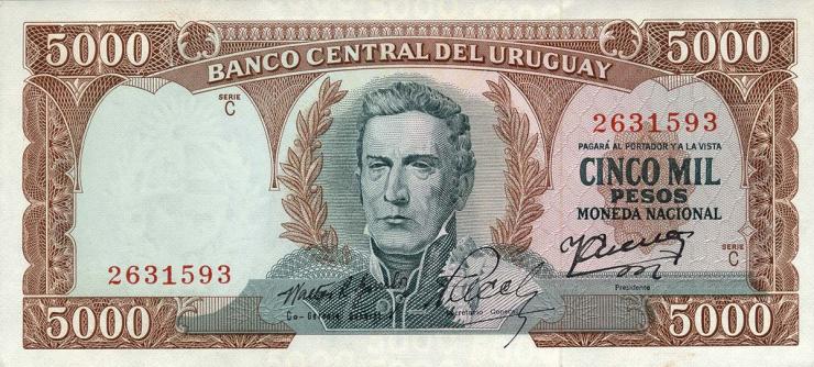 Uruguay P.050b 5000 Pesos (1967) (1) 