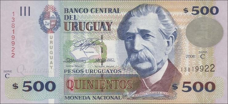 Uruguay P.090a 500 Pesos 2006 (1) 