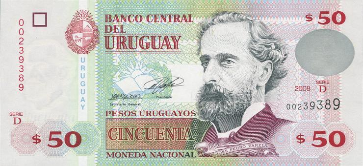 Uruguay P.087a 50 Pesos 2008 (1) 