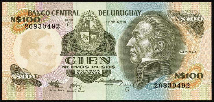 Uruguay P.062A 100 Nuevos Pesos (1987) (1) 