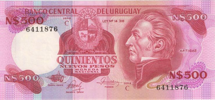 Uruguay P.063b 500 Nuevos Pesos (1985) (1) 