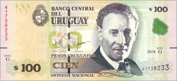 Uruguay P.095 100 Pesos Uruguayos 2015 (1) 