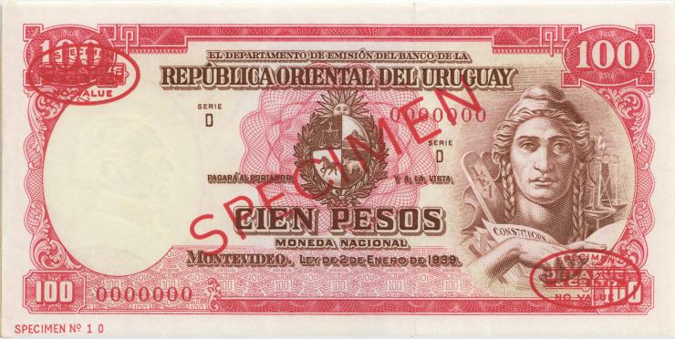 Uruguay P.039cs 100 Pesos L. 1939 (1-) 