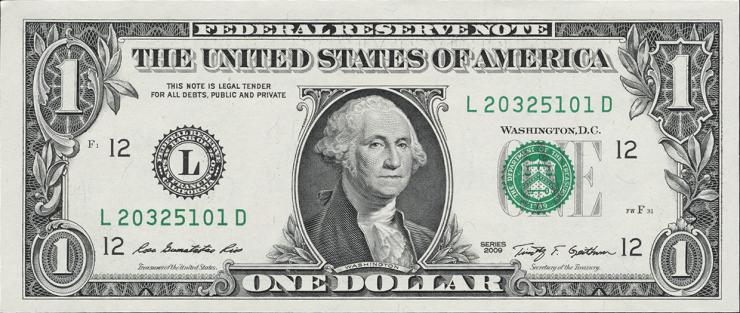 USA / United States P.530 1 Dollar 2009 L (1) 