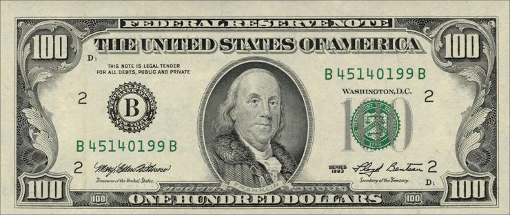 USA / United States P.495 100 Dollars 1993 (1) 