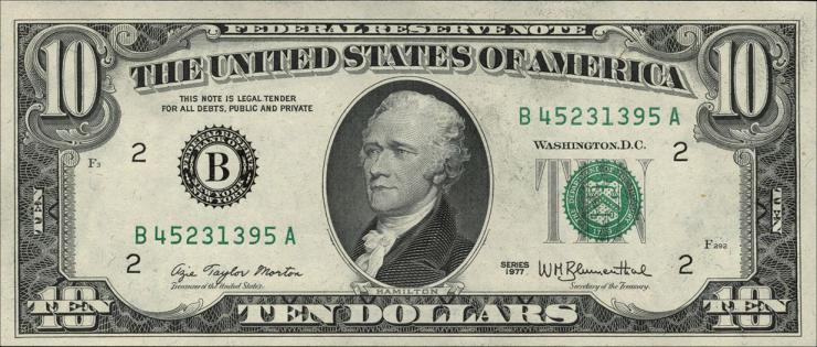 USA / United States P.464a 10 Dollars 1977 (1) 