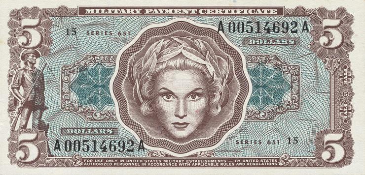 USA / United States P.M73 5 Dollars (1969) (1) 