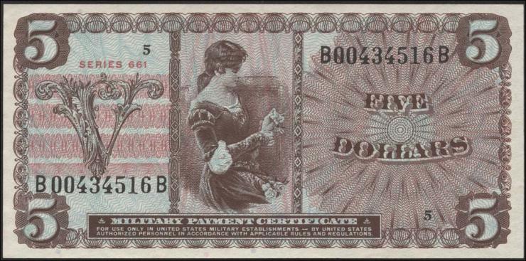 USA / United States P.M69 5 Dollars (1968) (1) 