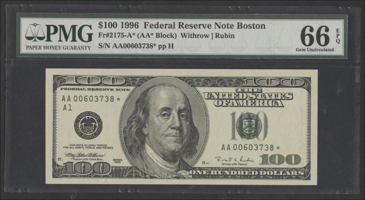 USA / United States P.503r 100 Dollars 1996 * Ersatznote / replacement (1) 