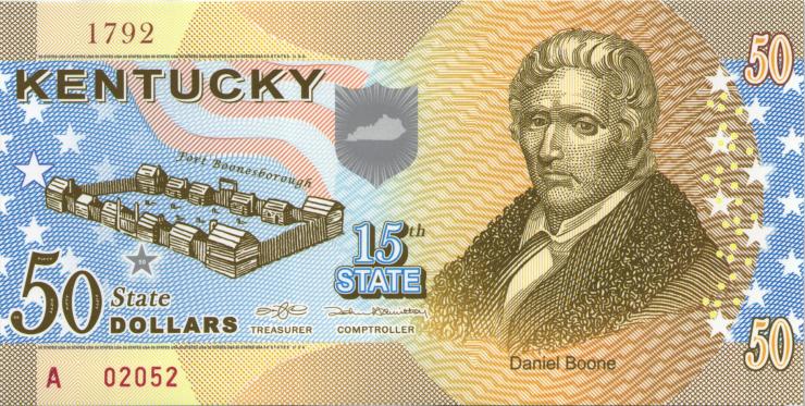 USA / United States 50 $ Privatausgabe - Bundesstaat Kentucky (15th state) (1) 