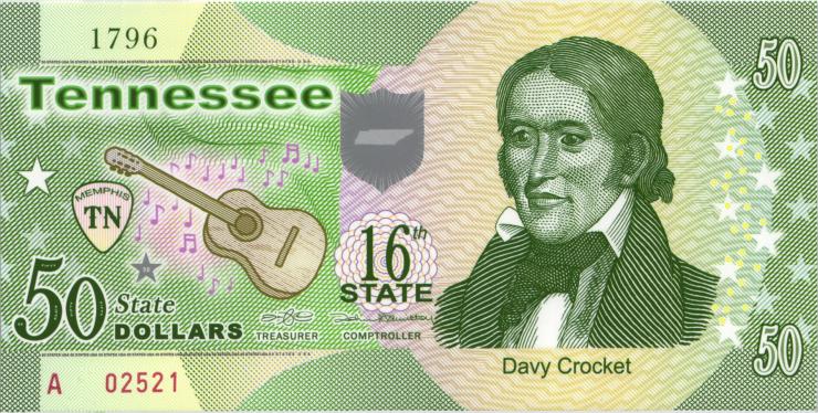 USA / United States 50 $ Privatausgabe - Bundesstaat Tennessee (16th state) (1) 