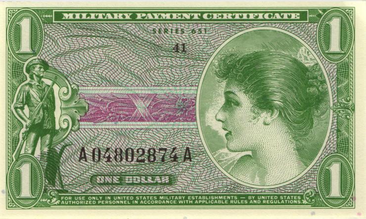 USA / United States P.M72E 1 Dollars (1969) (1) 