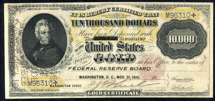 USA / United States P.268 10.000 Dollars 21.11.1916 (2) 