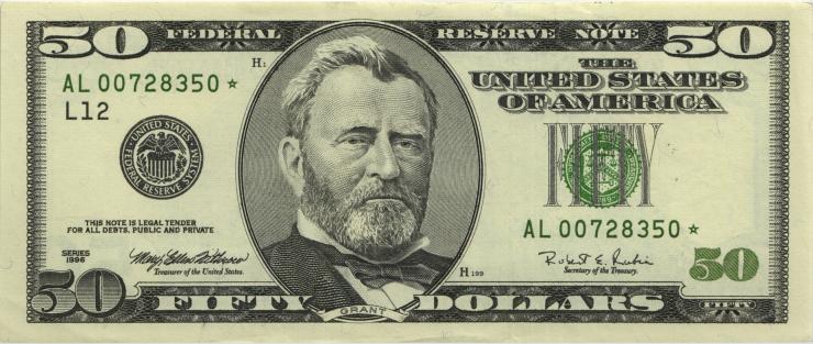 USA / United States P.502r 50 Dollars 1996 Ersatznote /replacement (1) 