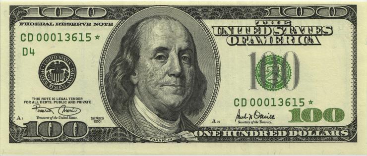 USA / United States P.514r 100 Dollars 2001 * Ersatznote /replacement (1) 