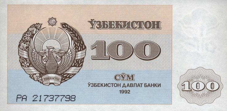 Usbekistan / Uzbekistan P.67 100 Sum 1992 (1) 