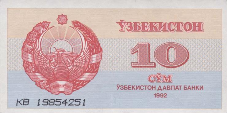 Usbekistan / Uzbekistan P.64 10 Sum 1992 (1) 
