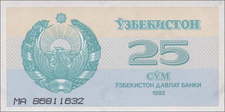 Usbekistan / Uzbekistan P.65 25 Sum 1992 (1) 