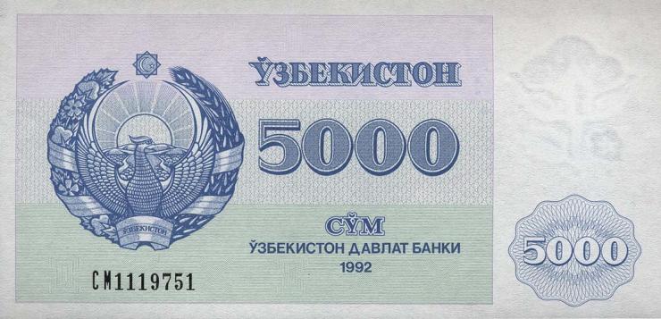 Usbekistan / Uzbekistan P.71b 5000 Sum 1992 (1) 