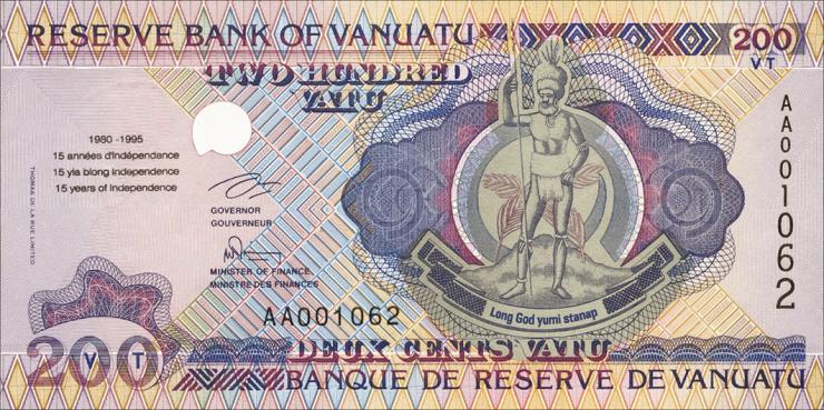Vanuatu P.09 200 Vatu (1995) Gedenkbanknote (1) 