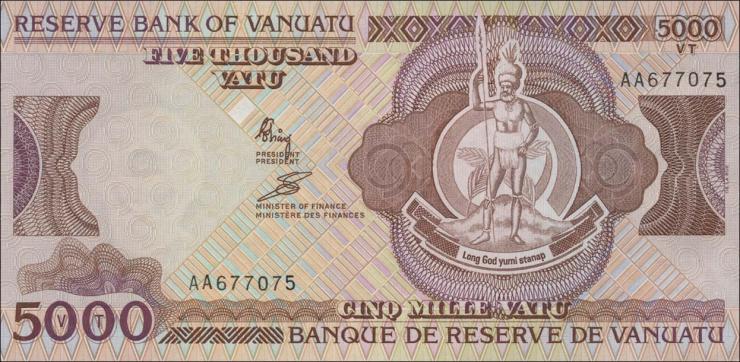 Vanuatu P.07 5000 Vatu (1993) (1) Reserve Bank 