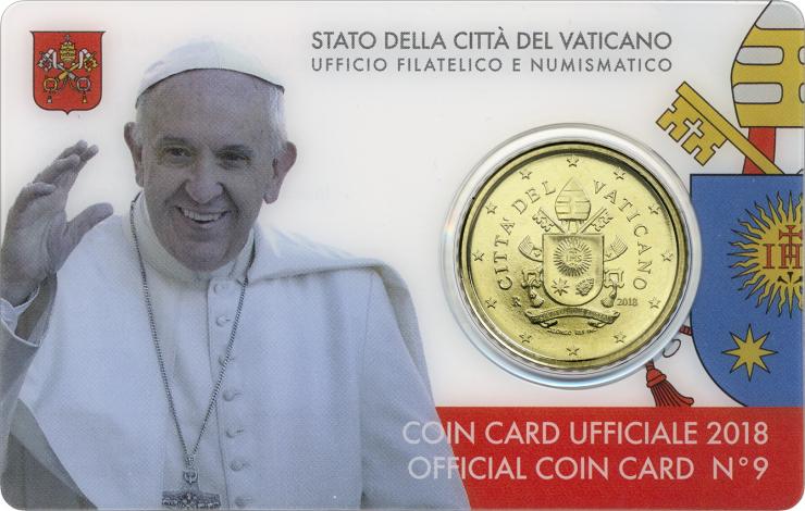 Vatikan 50 Cents 2018 Coincard No.9 