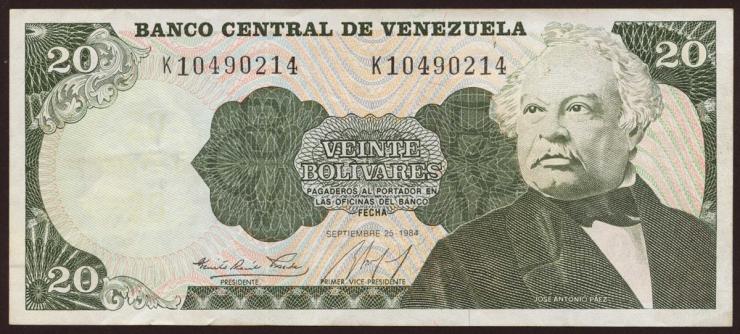Venezuela P.064 20 Bolivares 1984 (2-) 