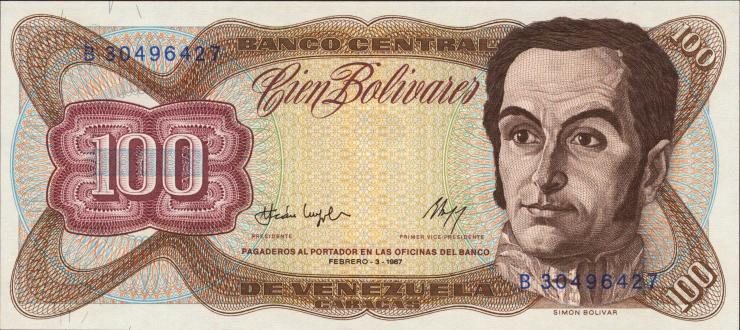 Venezuela P.066a 100 Bolivares 1987 (1) 