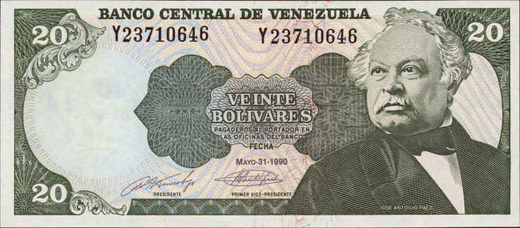 Venezuela P.063c 20 Bolivares 1990 (1) 