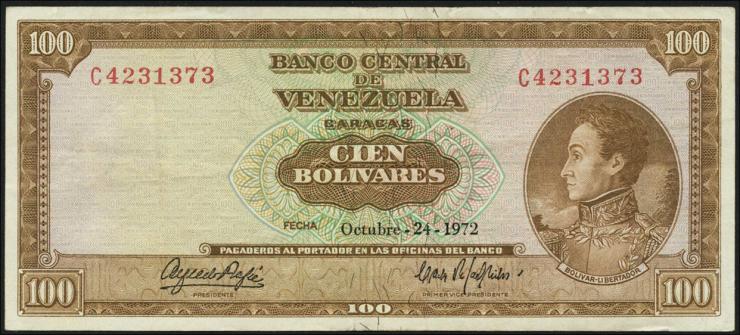 Venezuela P.048i 100 Bolivares 1972 (3) 