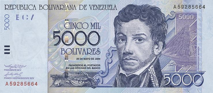 Venezuela P.084a 5000 Bolivares 2000 (1) 