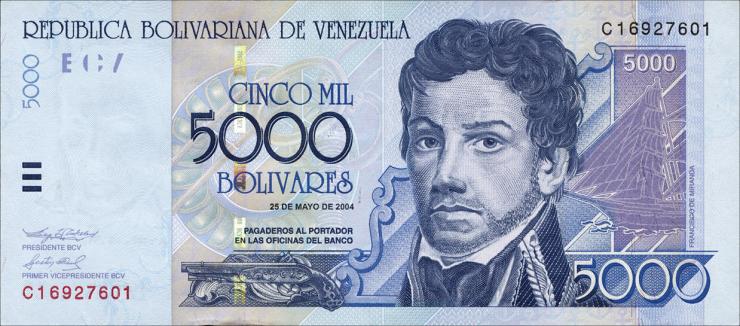 Venezuela P.084c 5000 Bolivares 2004 (1) 