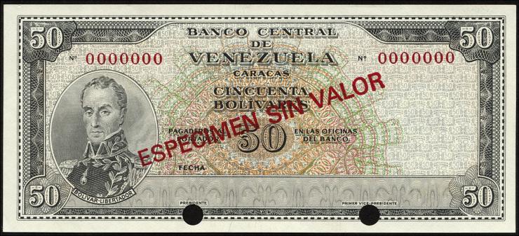 Venezuela P.047s 50 Bolivares (1964-1972) Specimen (1) 