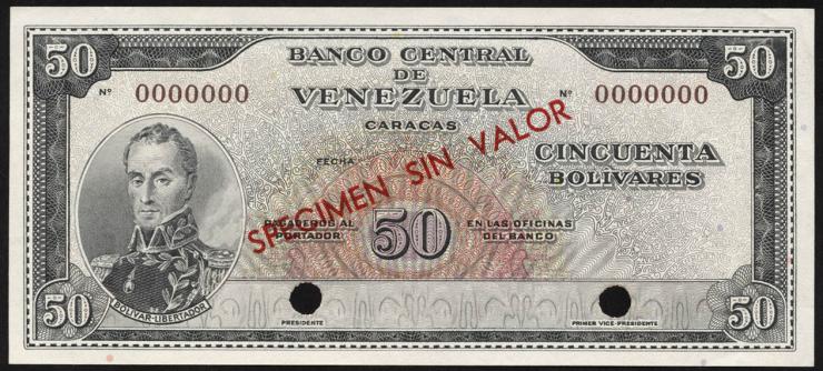 Venezuela P.044s 50 Bolivares (1961-1963) Specimen (1) 