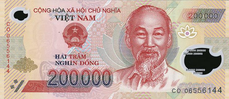 Vietnam / Viet Nam P.123a 200.000 Dong (2006) Polymer (1) 