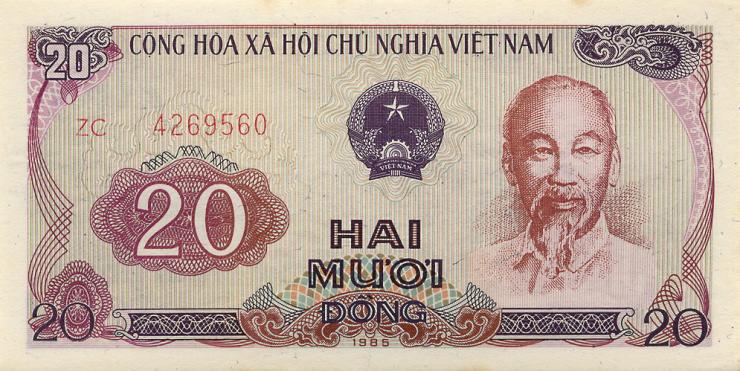Vietnam / Viet Nam P.094 20 Dong 1985 (1986) (1) 