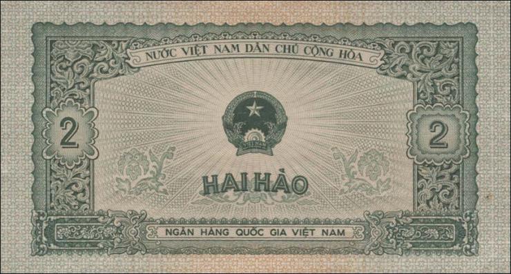 Vietnam / Viet Nam P.069a 2 Hao 1958 (1) 