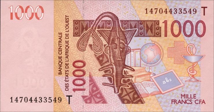 West-Afr.Staaten/West African States P.815Tn 1000 Francs 2014 (1) 