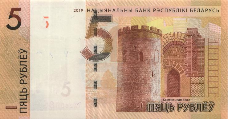 Weißrussland / Belarus P.37c 5 Rubel 2019 (1) 
