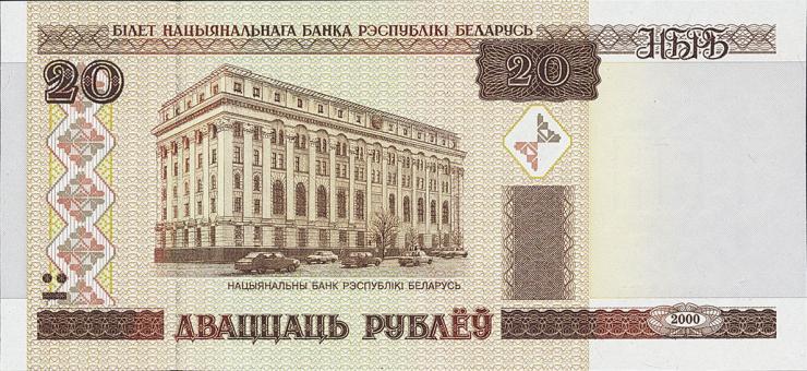 Weißrussland / Belarus P.24 20 Rubel 2000 (1) 