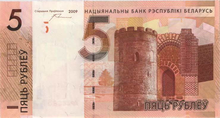 Weißrussland / Belarus P.37a 5 Rubel 2009 (2016) (1) 