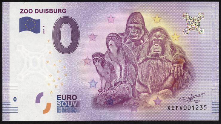 0 Euro Souvenir Schein Zoo Duisburg III (1) 