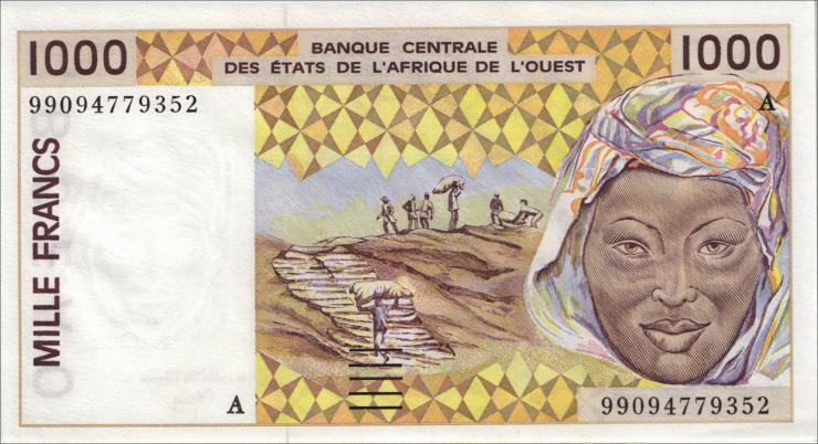 West-Afr.Staaten/West African States P.111Ai 1000 Francs 1999 (1) 